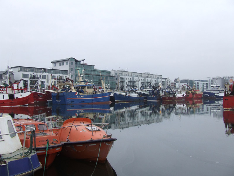 Trawlers protesting at Galway Docks
